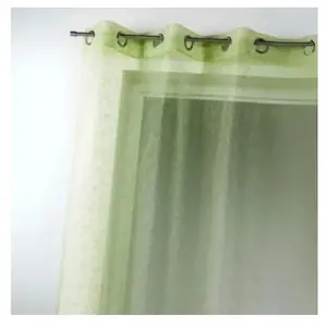 Home Maison Voilage en Organza avec broderies (140x240 cm - Vert clair) pas cher