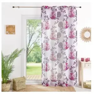 Home Maison Voilage Léger en Etamine Printemps (140x240 cm - Prune) pas cher