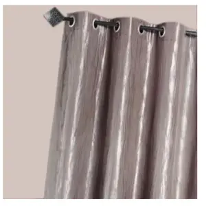 Home Maison Rideau d'Ameublement en Taffetas Froissé (135x260 cm - Taupe) pas cher