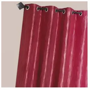 Home Maison Rideau d'Ameublement en Taffetas Froissé (135x260 cm - Rouge) pas cher