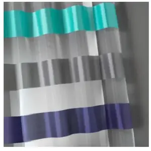Home Maison Voilage Bi-Matière Contemporain (140x260 cm - Bleu) pas cher
