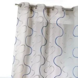 HomeMaison Voilage en étamine brodée et fantaisie (140x240 cm - Bleu) pas cher