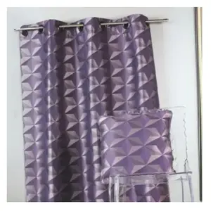 HOME MAISON Rideau en jacquard imprimés géométriques (140x260 cm - Violet parme) pas cher
