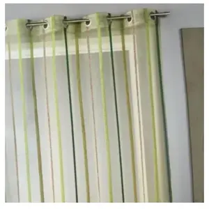 Home Maison Voilage fantaisie à rayures verticales (140x260 cm - Vert tilleul) pas cher