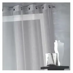 Home Maison Voilage en organza fantaisie uni (140x240 cm - Gris clair) pas cher
