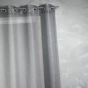 HomeMaison Voilage en organza fantaisie - Effet 'résille' Gris clair 140x260 cmVendu parcarrefour