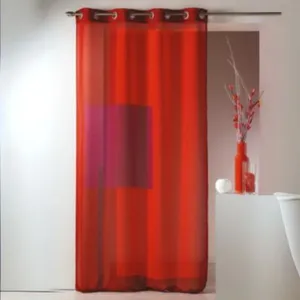 HomeMaison Voilage en étamine imprimée à motifs graphiques Rouge Orangé 135x240 cm pas cher