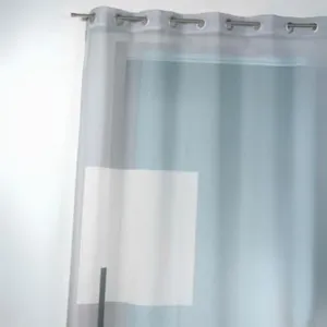HomeMaison Voilage en étamine imprimée à motifs graphiques Gris clair 135x240 cm pas cher