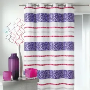 HomeMaison Voilage en jacquard à rayures horizontales colorées Fuchsia 140x240 cm pas cher