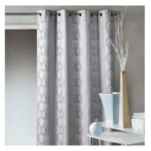 Home Maison Rideau 80 % occultant imprimés "cercles" (140x260 cm - Gris clair)