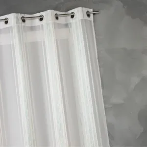 Home Maison Voilage En Jacquard À Fines Rayures Verticales TU