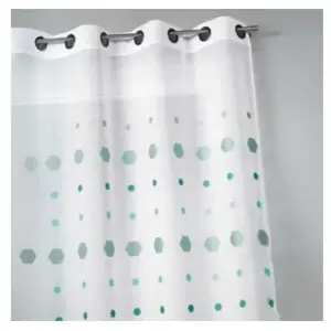 Home Maison Voilage en jacquard aux imprimés hexagonaux (140x240 cm - Bleu azur) pas cher