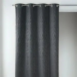 Home Maison Rideau en jacquard fantaisie (135x260 cm - Gris anthracite) pas cher