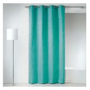 Home Maison Rideau en jacquard fantaisie (135x260 cm - Bleu azur) pas cher