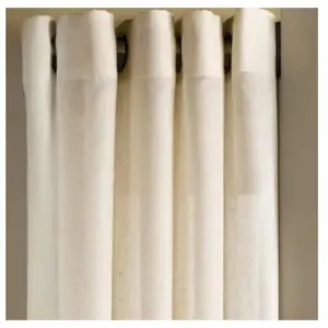 HOME MAISON Voilage en étamine unie Non Feu M1 (200x260 cm - Beige)