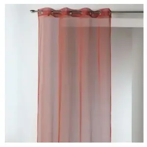 Home Maison Voilage uni en maille filet (140x260 cm - Rouge Orangé)