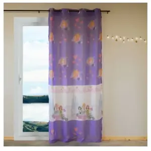Home Maison Voilage fantaisie à imprimés "princesses" (140x240 cm - Violet parme) pas cher