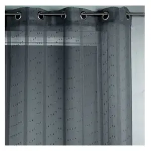 HomeMaison Voilage - HOME MAISON - Anthracite - Rayures - 140 x 240 cm - illets pas cher