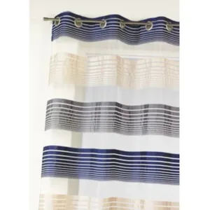 HomeMaison Voilage en organza à fines rayures horizontales Bleu Marine 140x240 cm pas cher
