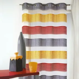 HomeMaison Voilage en organza à fines rayures horizontales (140x240 cm - Rouge) pas cher