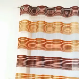 HomeMaison Voilage en organza à fines rayures horizontales Marron chocolat 140x240 cm pas cher