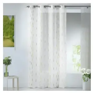 Home Maison Voilage fantaisie en étamine (140x260 cm - Vert clair) pas cher