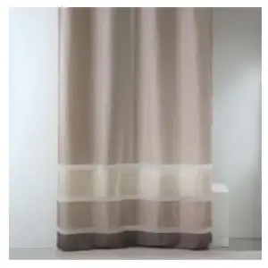 Voilage fantaisie tissée à rayures horizontales Taupe 140 x 240 cm pas cher