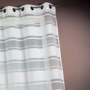 HomeMaison Voilage en jacquard à rayures horizontales (140x240 cm - Ivoire)