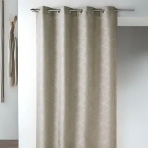HomeMaison Rideau en Jacquard à Imprimés Design (140x260 cm - Beige) pas cher