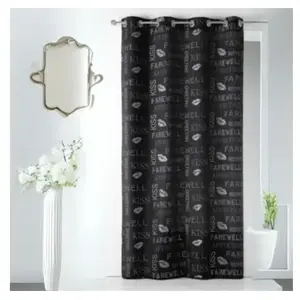 HomeMaison Rideau en Shantung Fantaisie à Paillettes (140x260 cm - Noir) pas cher