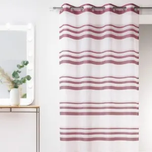 HomeMaison Voilage moderne en Etamine à Rayures Horizontales Vieux rose 140x240 cm pas cher