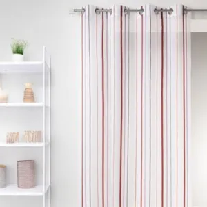 HomeMaison Voilage en Etamine avec Rayures Verticales (140x260 cm - Lie de Vin) pas cher