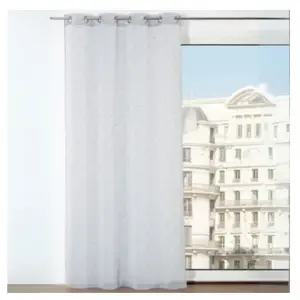 Home Maison Voilage en Etamine à Motifs "Petites Croix" (140x240 cm - Gris clair) pas cher