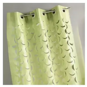 Home Maison Rideau en taffetas léger découpe laser (140x260 cm - Vert tilleul) pas cher