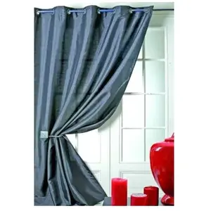 HomeMaison Rideau en taffetas shantung - Effet soie (140x260 cm - Noir) pas cher