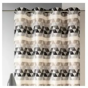 HomeMaison Rideau d'ameublement motifs triangles (140x260 cm - Gris clair) pas cher