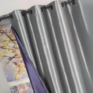 HomeMaison Rideau Ameublement Réversible en Taffetas (140x260 cm - Gris clair) pas cher