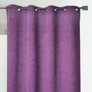 HomeMaison Rideau ameublement jacquard motif géométrique (140x260 cm - Violet) pas cher