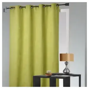 Home Maison Rideau 100 % occultant et isolant aspect Velours Vert clair 140x260 cm pas cher