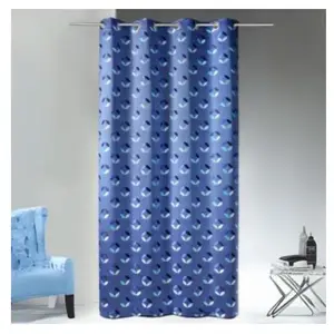 Home Maison Rideau en jacquard à imprimés "rosace" (140x260 cm - Bleu) pas cher