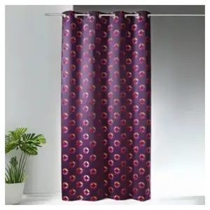 Home Maison Rideau en jacquard à imprimés "rosace" (140x260 cm - Prune) pas cher