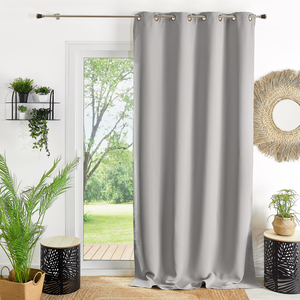 HomeMaison Home Maison 851648 Rideaux Obscurcissant Polyester Argent 140 x 260 cm pas cher