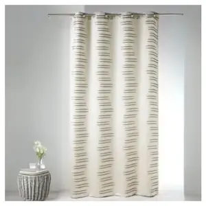 Home Maison Rideau en jacquard à vagues fantaisies (140x260 cm - Beige) pas cher