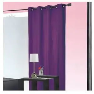 HomeMaison Rideau - HOME MAISON - 80% occultant - Prune - 140x260 cm - illets pas cher
