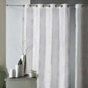 Home Maison Rideau ameublement en Taffetas imprimé Argent (140x260 cm - Blanc) pas cher
