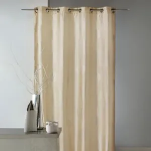 HomeMaison.com Rideau ameublement en Taffetas imprimé Argent (140x260 cm - Ivoire) pas cher