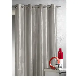 HomeMaison.com Rideau ameublement en Taffetas imprimé Argent Orange 140 x 260 cm pas cher