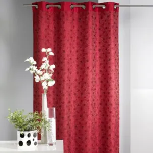 HomeMaison.com Rideau ameublement en Shantung doublé Fantaisie (130x250 cm - Rouge) pas cher