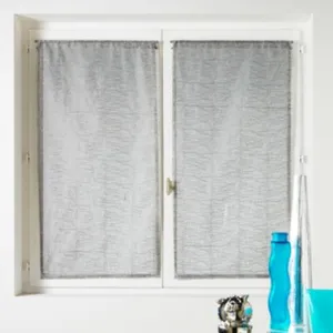 Home Maison Petit voilage à la paire en Organza Uni (80x160 cm - Gris clair) pas cher