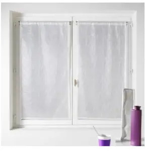 Voilage Vitrage Organza Uni Blanc - HOME MAISON - 80 x 160cm - Prêt-à-poser pas cher